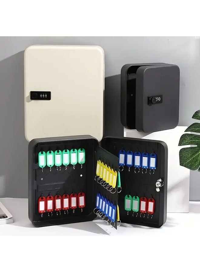 Black Key Box with 20 Keys PIN Code Dial Wall Mount for Home and Office - Image 4